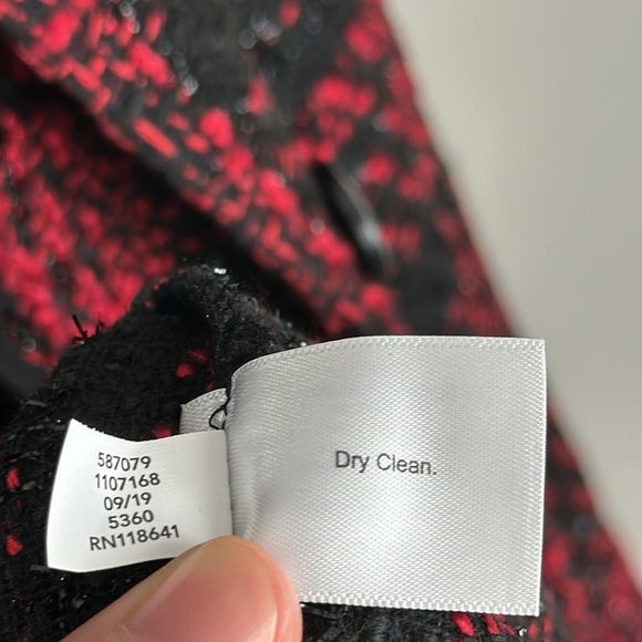 Lane Bryant Tweed Shimmer Blazer Plaid Jacket Boucle Red Size 26/28 - Picture 16 of 16